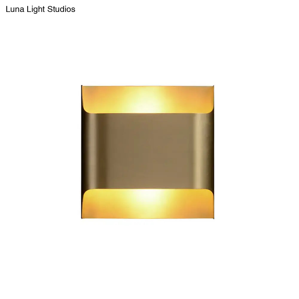 Modern brushed brass flush wall sconce stairwell geometric light