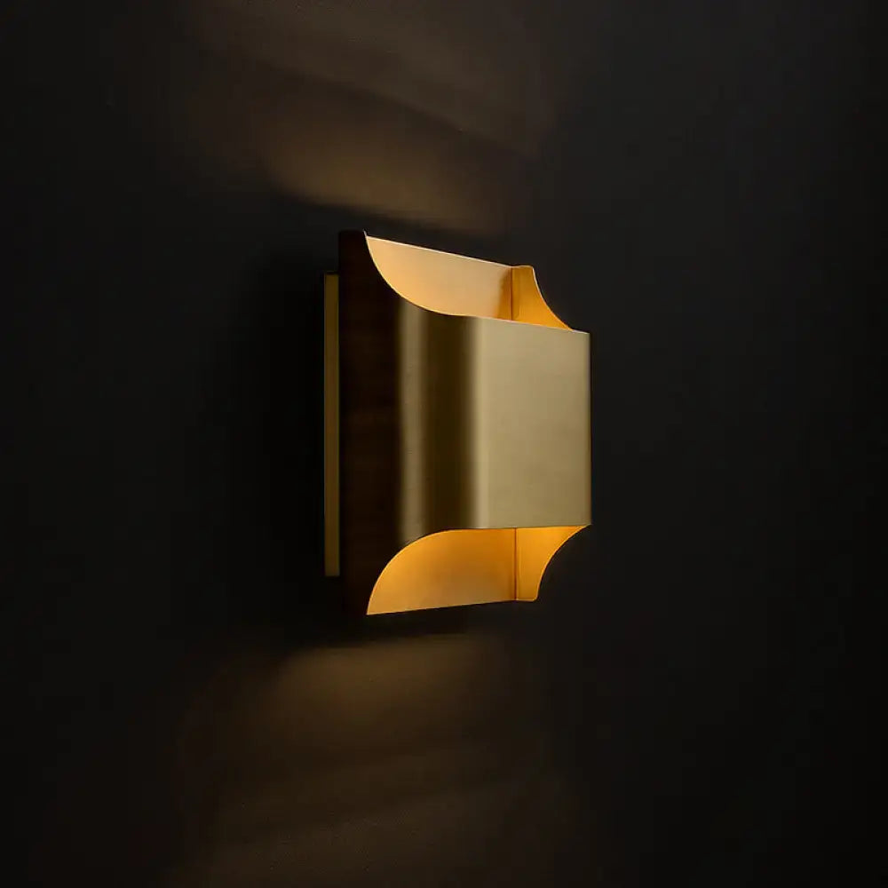 Modern brushed brass flush wall sconce stairwell geometric light