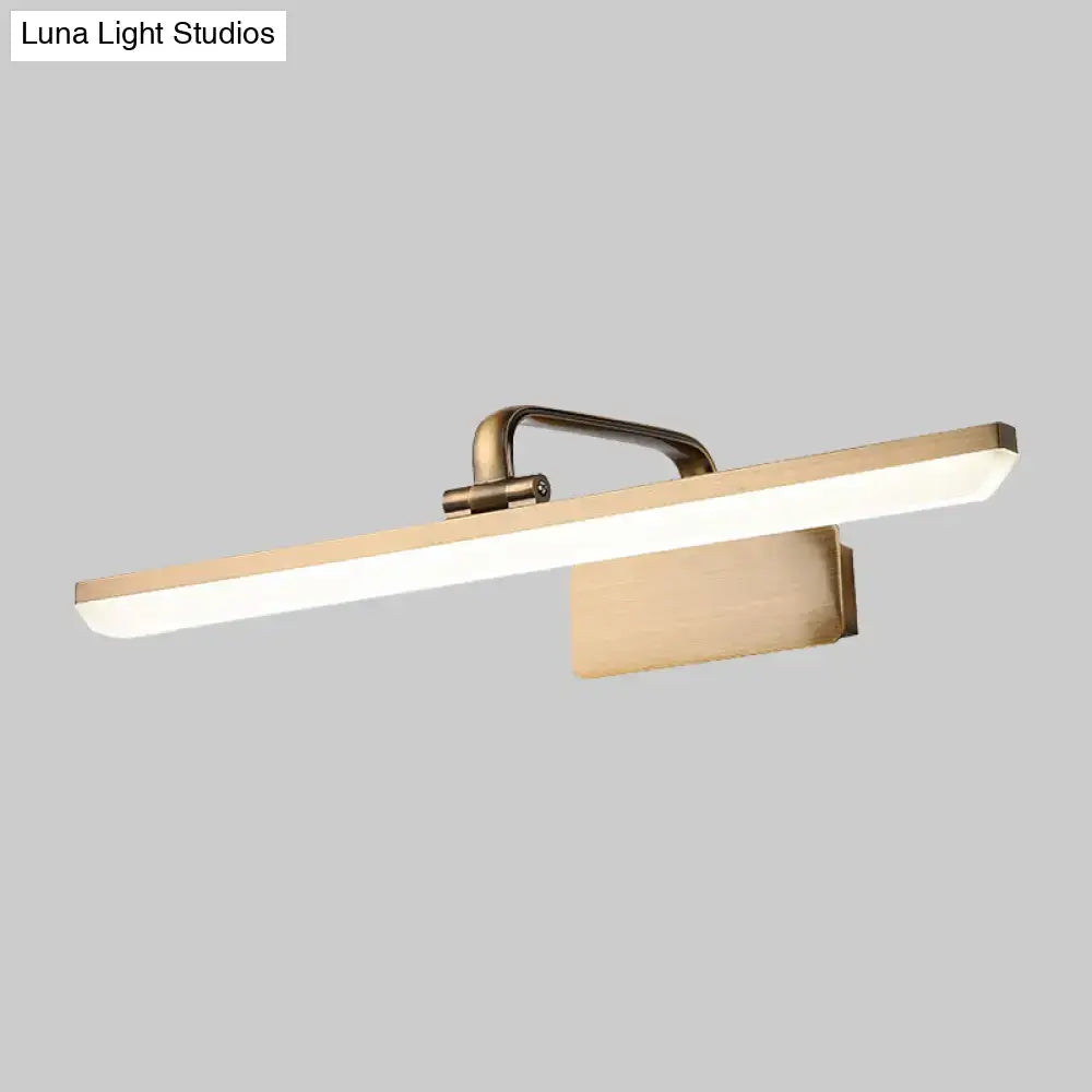 Modern brushed brass led vanity sconce – bathroom wall light