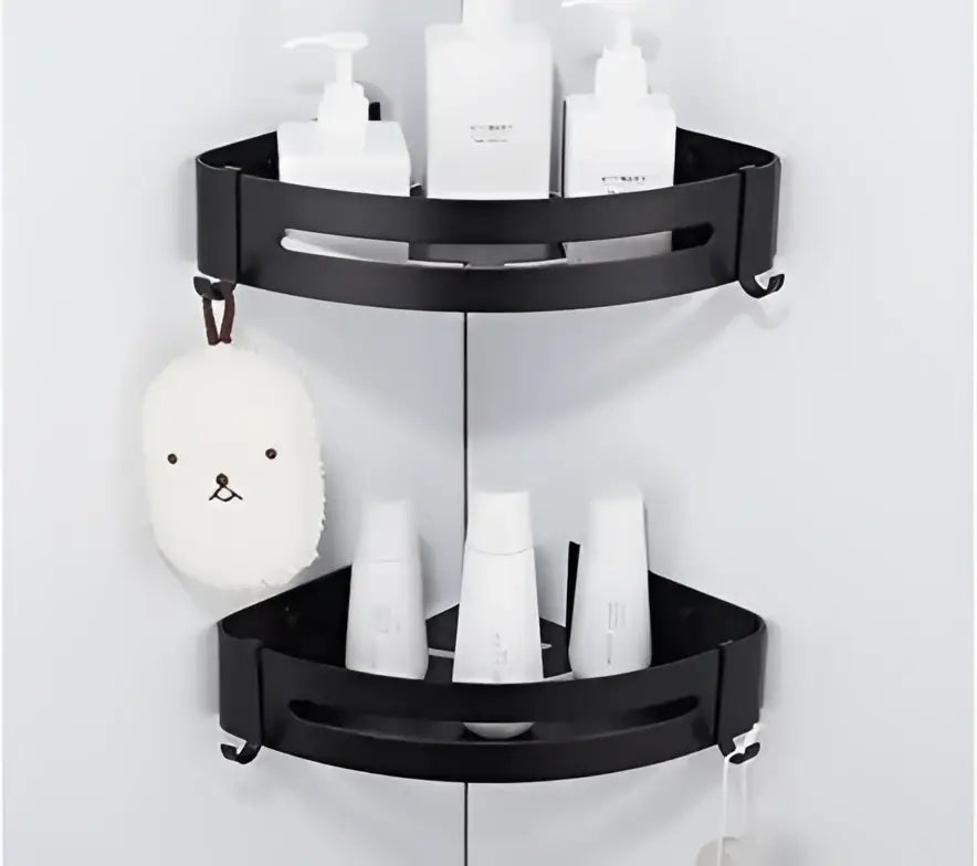 Modern brushed gold aluminum corner shelf bathroom shampoo holder