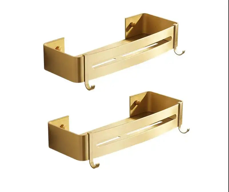 Modern brushed gold aluminum corner shelf bathroom shampoo holder