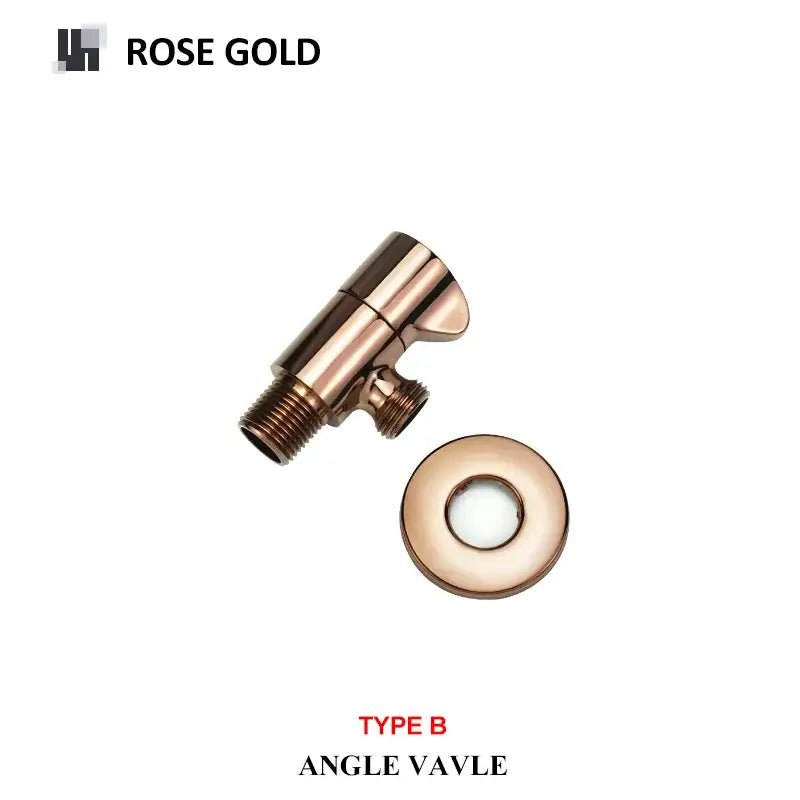 Modern brushed gold angled dual outlet toilet filling valve bathroom