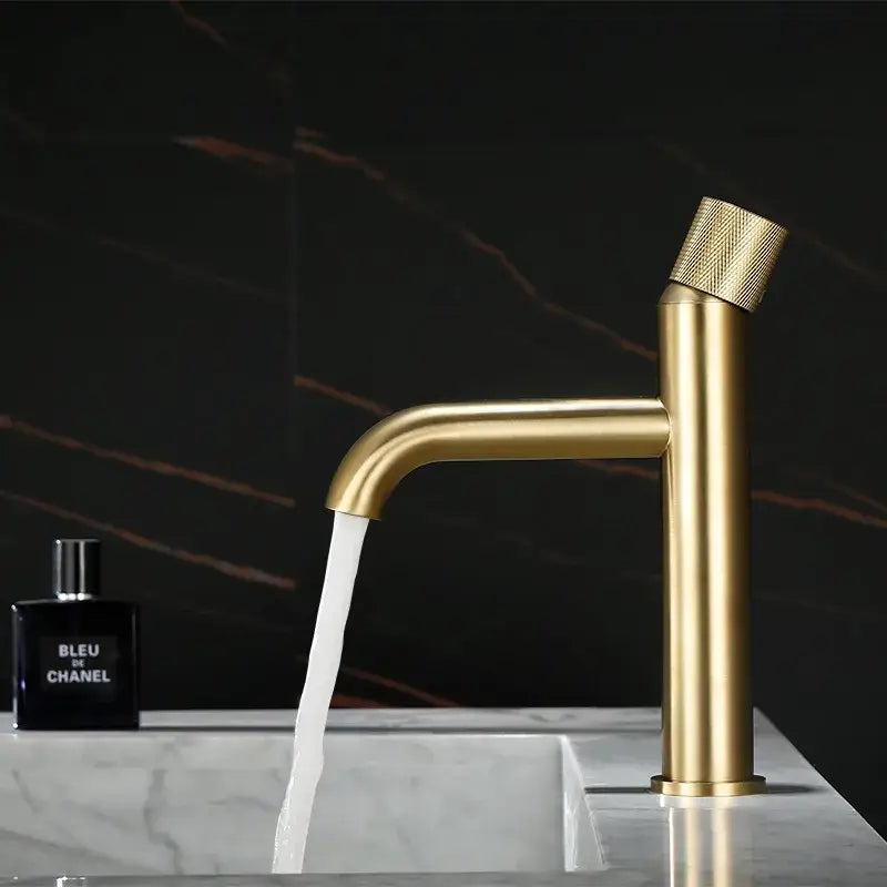 Modern brushed gold basin faucet bathroom hot water mixer tap
