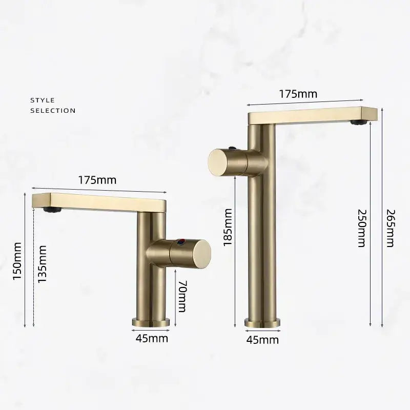 Modern brushed gold basin faucet bathroom single handle mixer tap