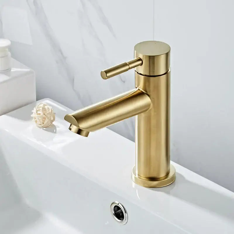 Modern brushed gold basin faucet bathroom single handle mixer