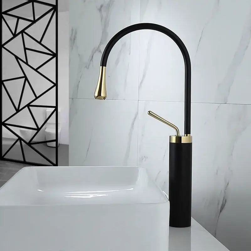 Modern brushed gold basin faucet bathroom swivel sink crane