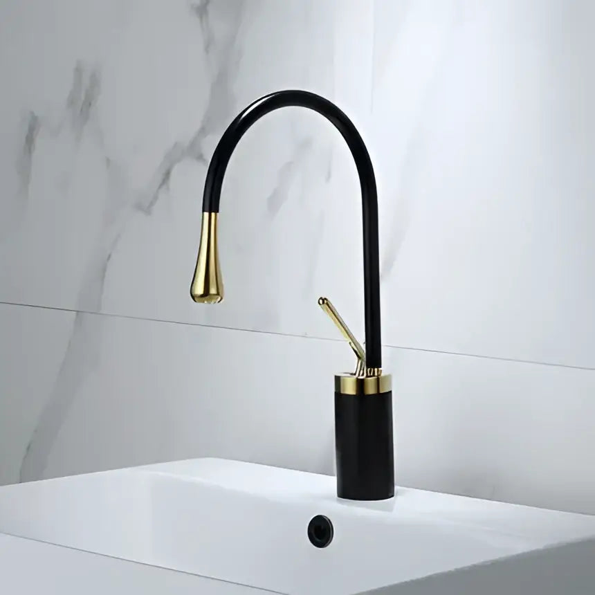 Modern brushed gold basin faucet kitchen swivel water crane