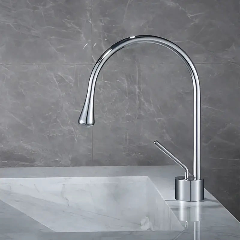 Modern brushed gold basin faucet kitchen swivel water crane