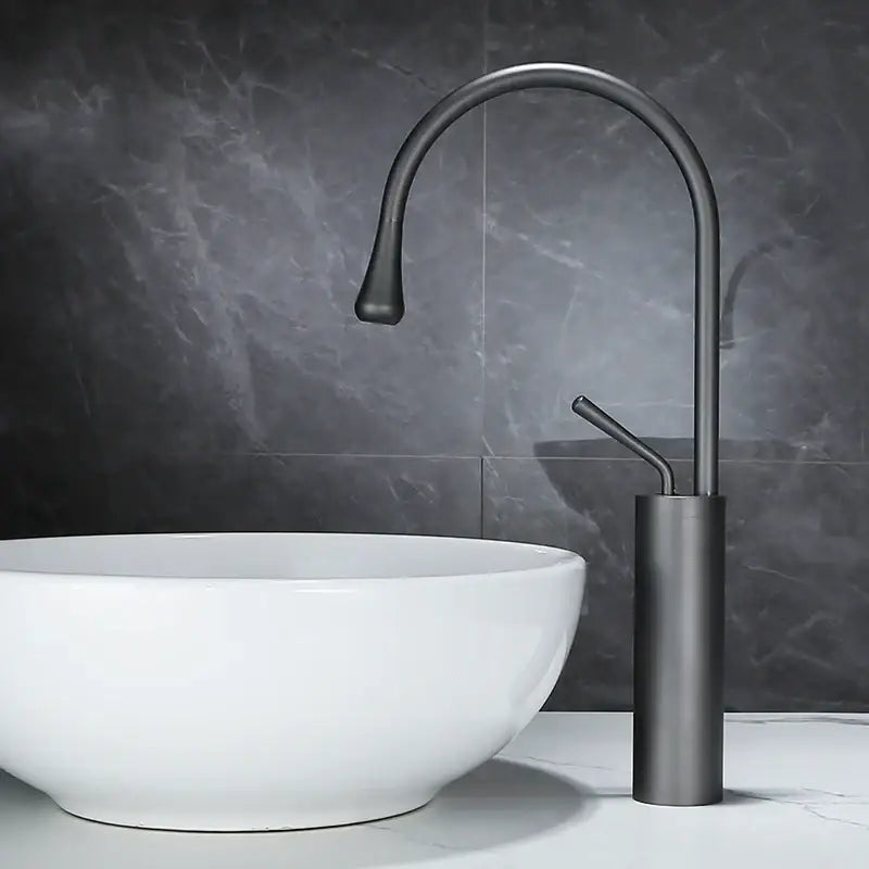 Modern brushed gold basin faucet kitchen swivel water crane