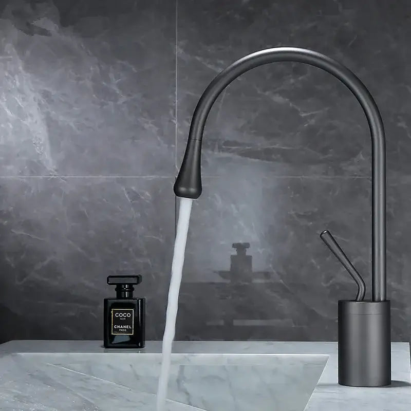 Modern brushed gold basin faucet kitchen swivel water crane