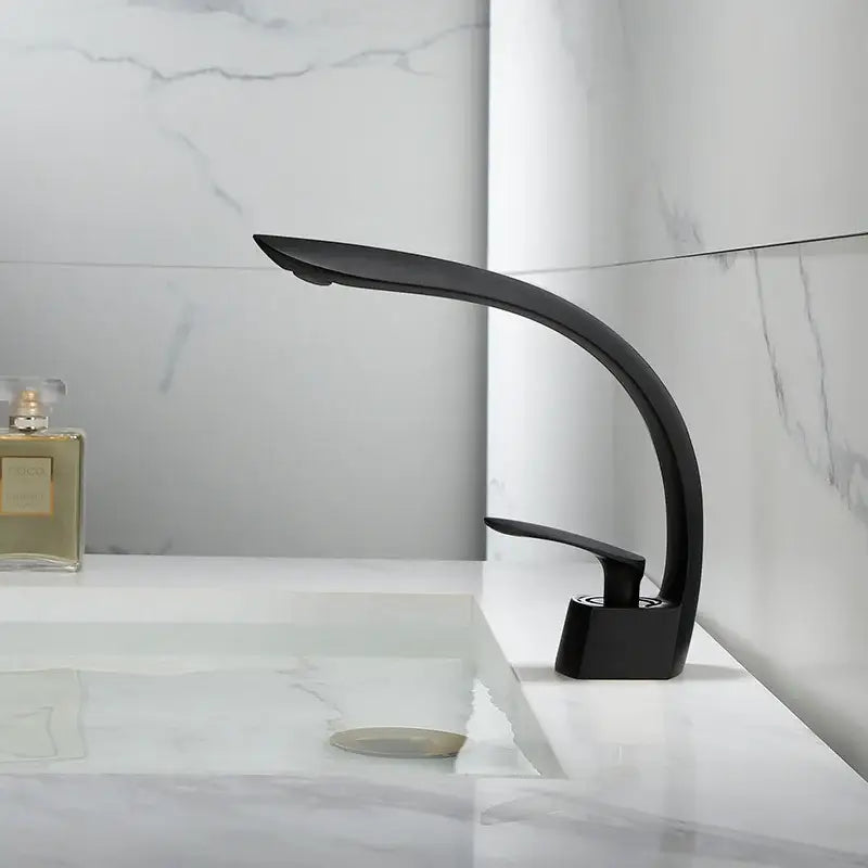 Modern brushed gold basin faucet waterfall bathroom mixer tap