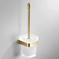 Modern brushed gold bathroom hardware set with towel rack