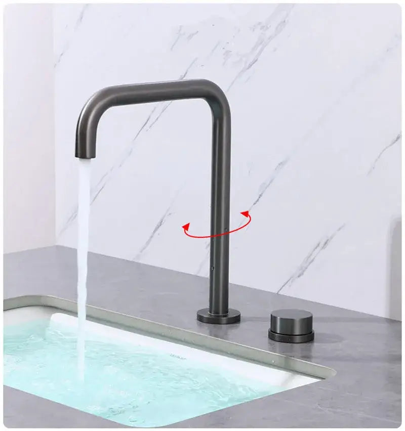 Modern brushed gold & black basin faucet kitchen sink tap