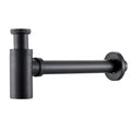 Modern brushed gold brass basin p-trap bathroom sink drain