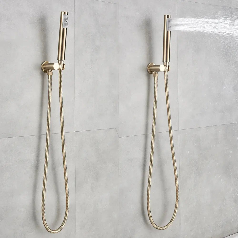 Modern brushed gold rainfall shower set bathroom fixture