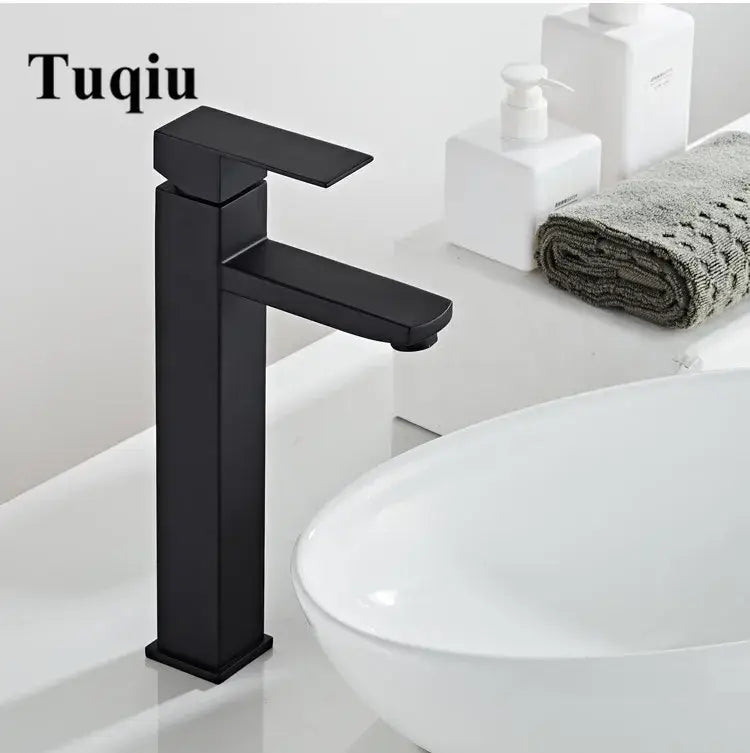 Modern brushed gold stainless steel basin mixer faucet bathroom