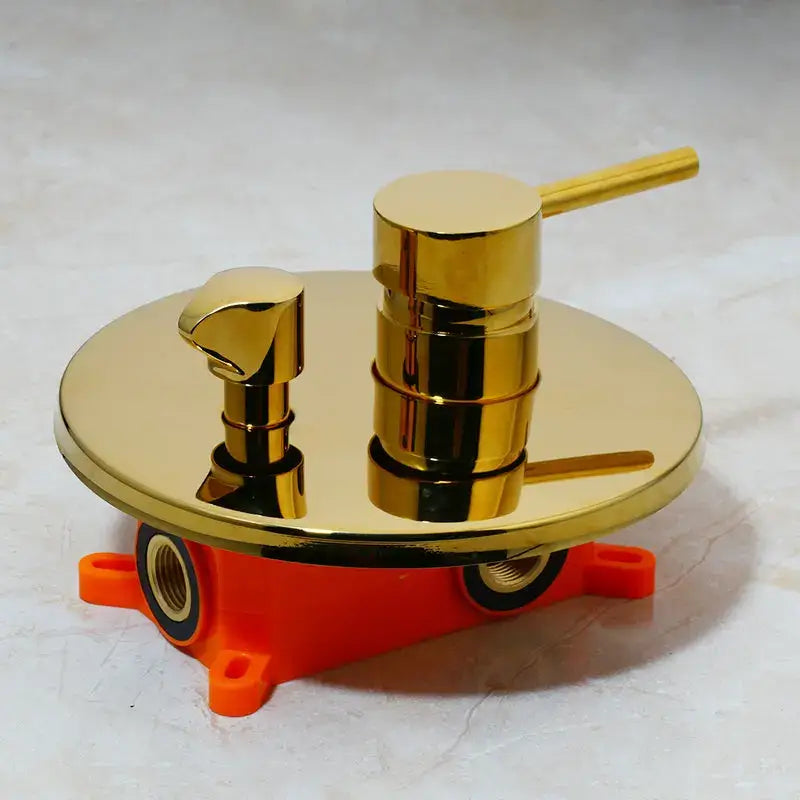 Modern brushed gold tub faucet with handheld shower bathroom mixer