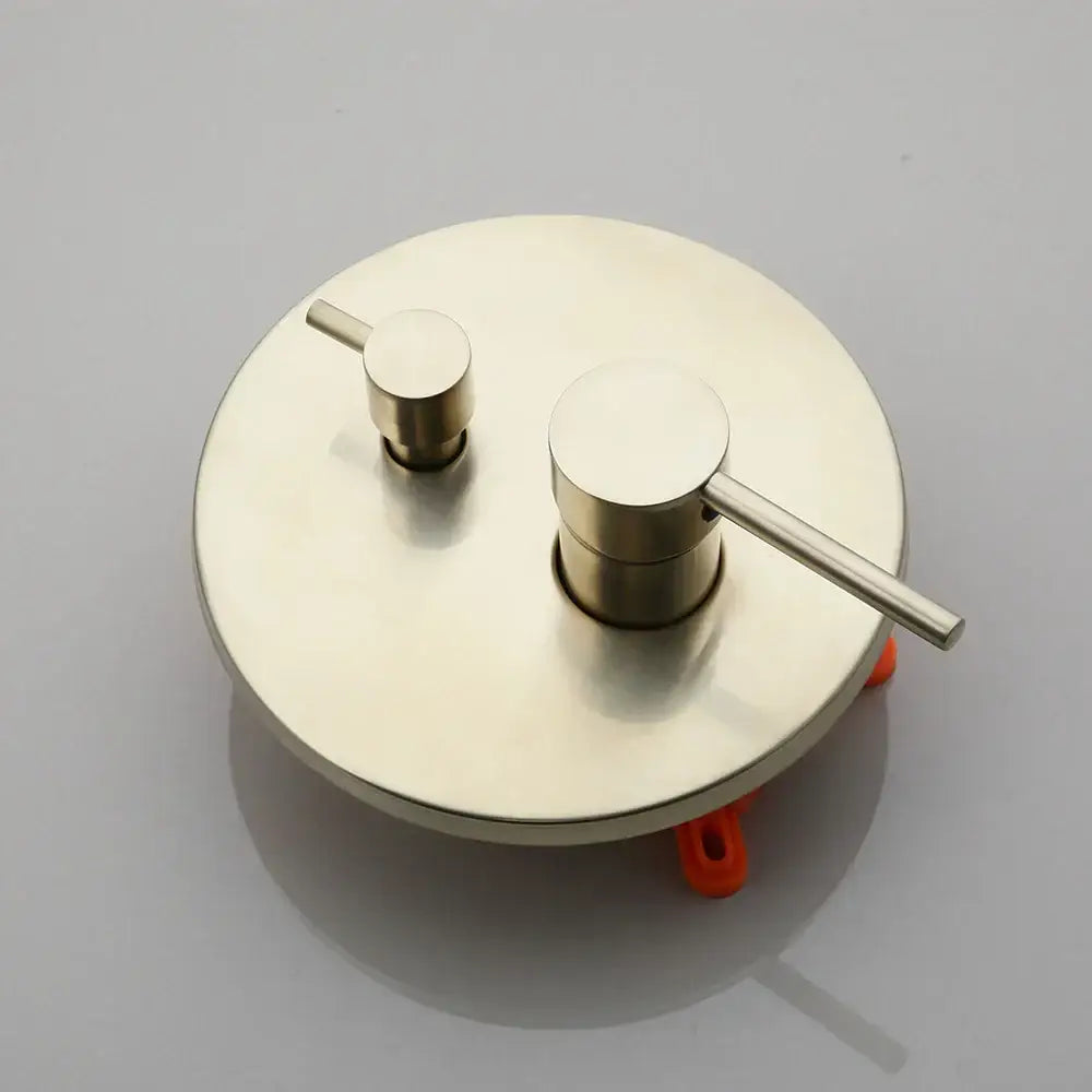 Modern brushed gold tub faucet with handheld shower bathroom mixer