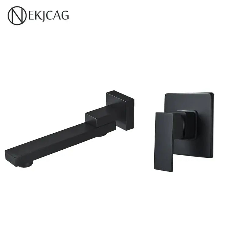 Modern brushed gold wall mounted basin faucet bathroom mixer rotating spout