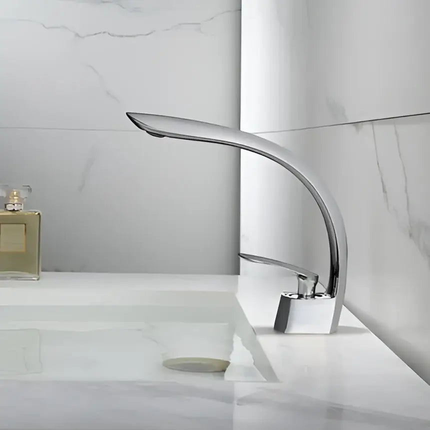 Modern brushed gold waterfall basin faucet bathroom mixer tap