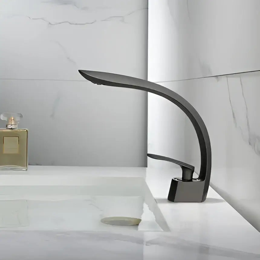 Modern brushed gold waterfall basin faucet bathroom mixer tap