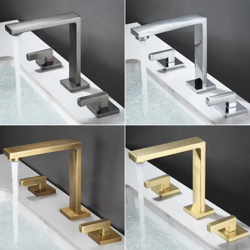 Modern brushed gold waterfall basin faucet bathroom sink fixture
