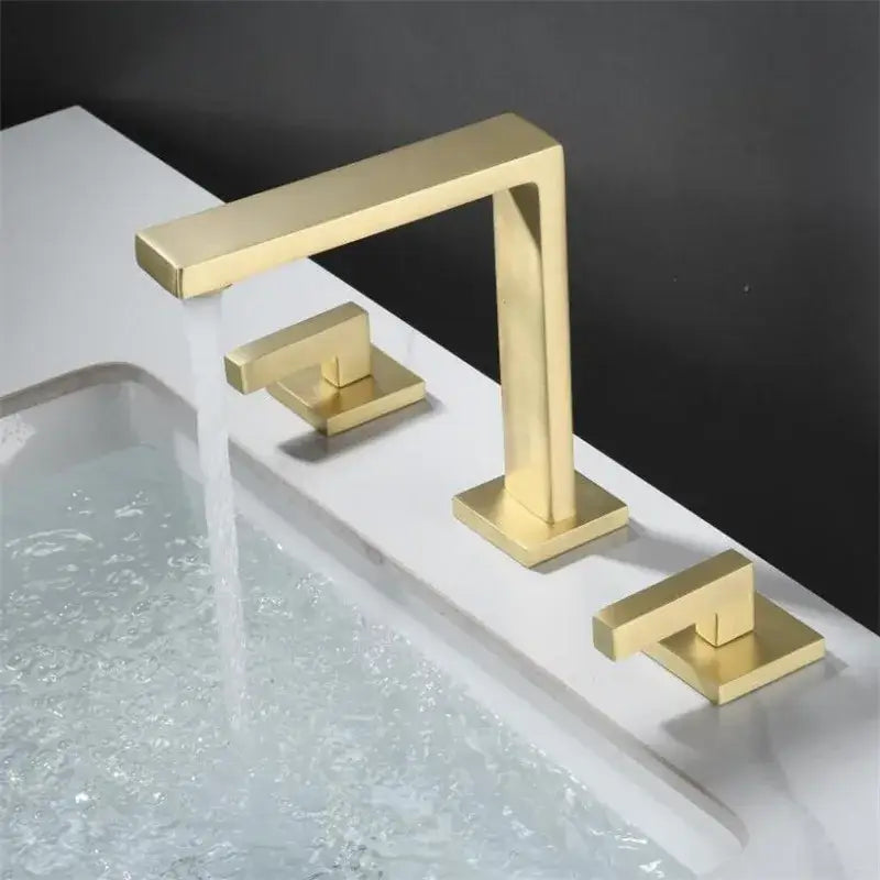 Modern brushed gold waterfall basin faucet bathroom sink tap