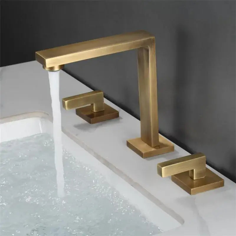Modern brushed gold waterfall basin faucet bathroom sink tap