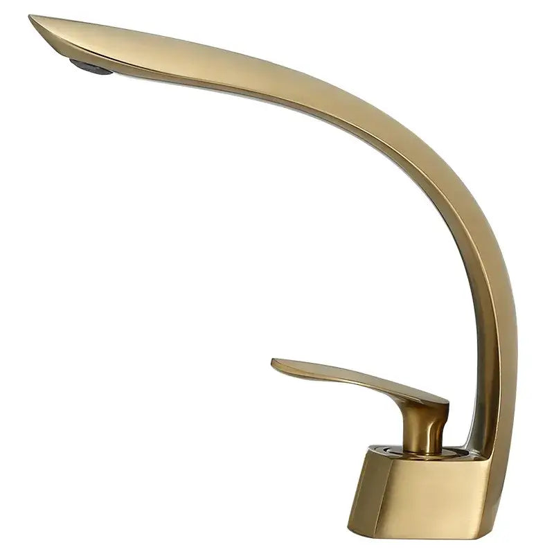 Modern brushed gold waterfall basin mixer tap bathroom faucet