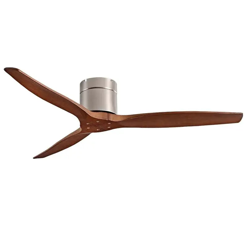 Modern brushed luxury ceiling fan with wood blades for living room