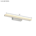 Modern brushed metallic led vanity sconce with acrylic shade bathroom