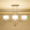 Modern brushed nickel island pendant light dining room crystal accent
