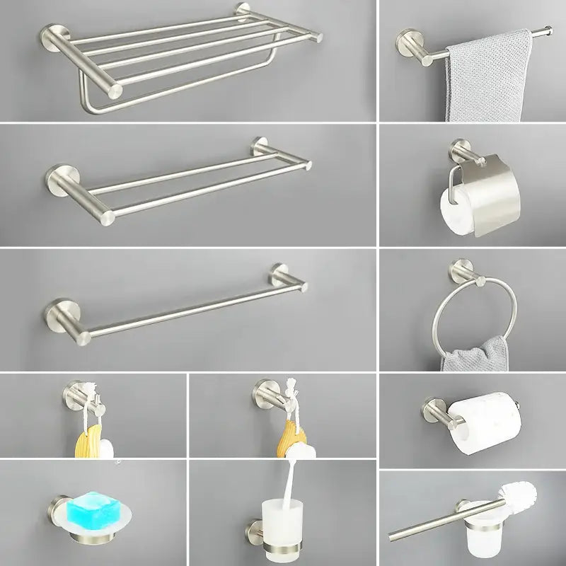 Modern brushed nickel stainless steel hardware set bathroom towel bar