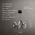 Modern brushed silver creative twisted led chandelier living room