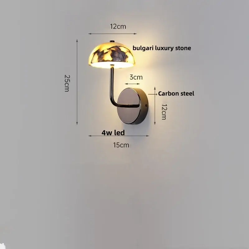 Modern bulgari stone led wall lights bedroom alabaster sconces