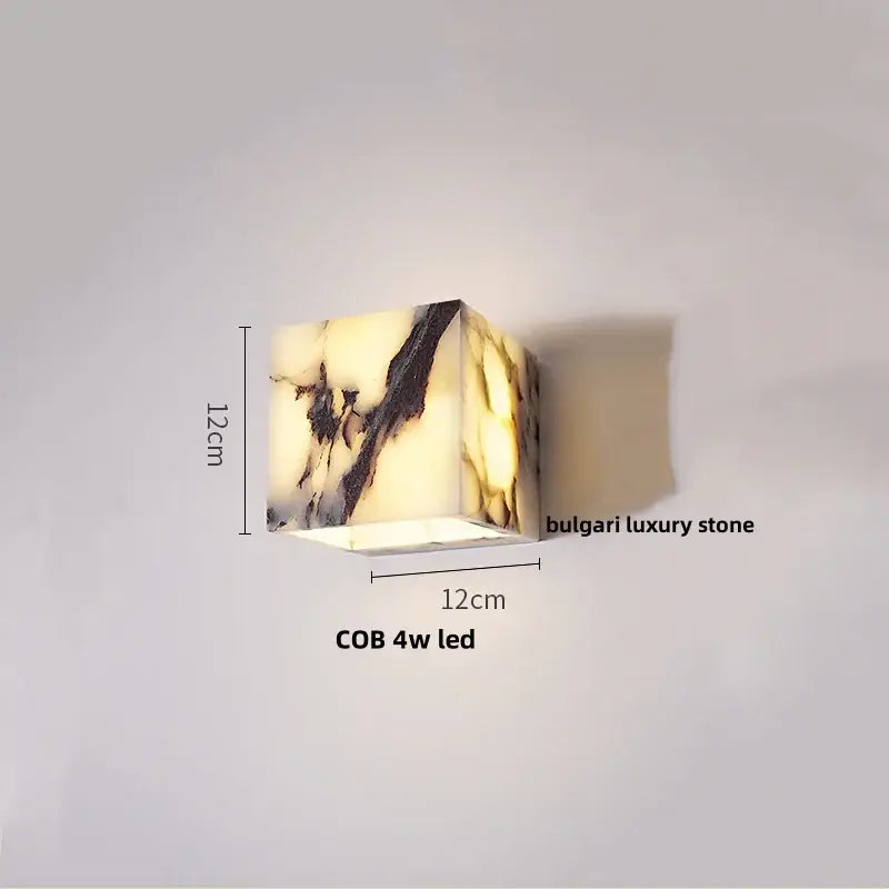 Modern bulgari stone led wall lights bedroom alabaster sconces