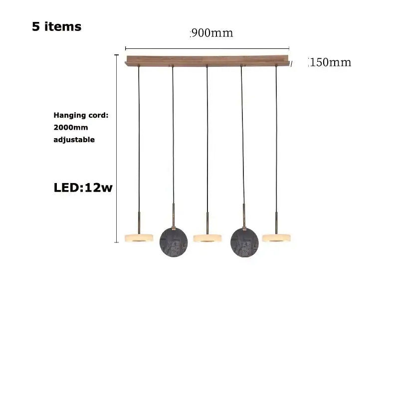 Modern burlywood marble led ceiling chandelier for living room
