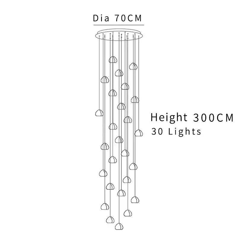 Modern cascading crystal ball chandelier living room pendant light