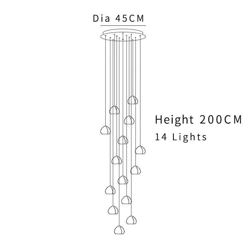 Modern cascading decorbites crystal ball chandelier living room light