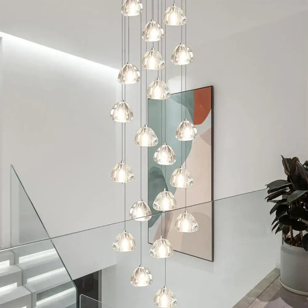 Modern cascading decorbites crystal ball chandelier living room light