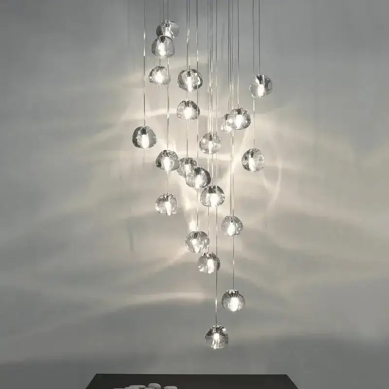 Modern cascading decorbites crystal ball chandelier living room light