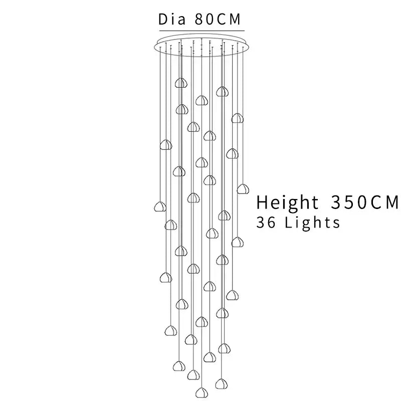 Modern cascading decorbites crystal ball chandelier living room light