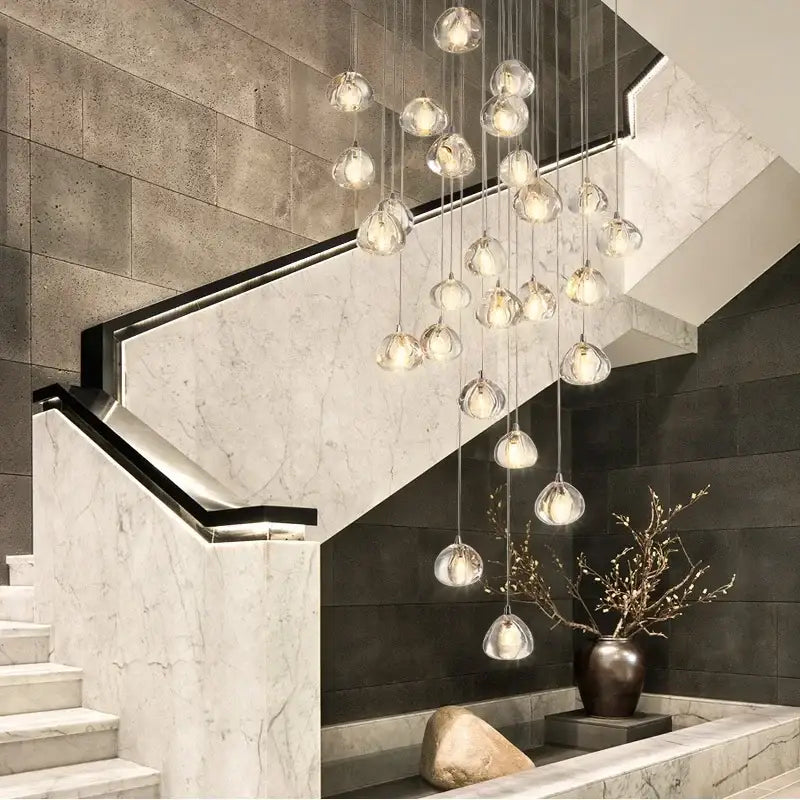 Modern cascading decorbites crystal ball chandelier living room light