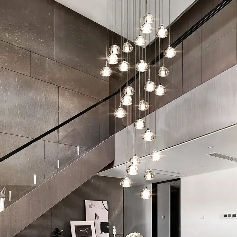 Modern cascading decorbites crystal ball chandelier living room light