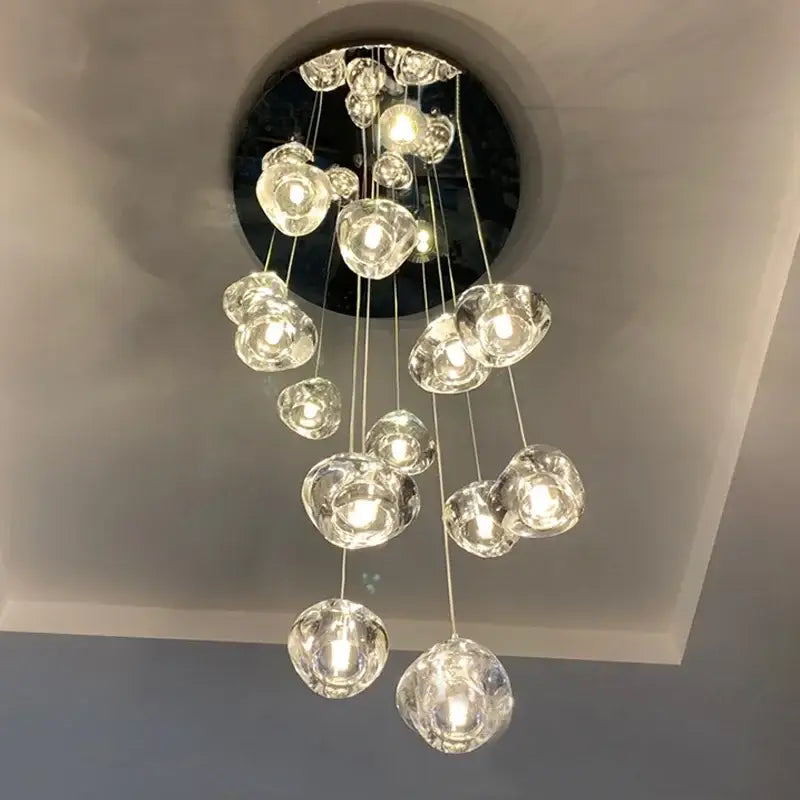 Modern cascading decorbites crystal ball chandelier living room light