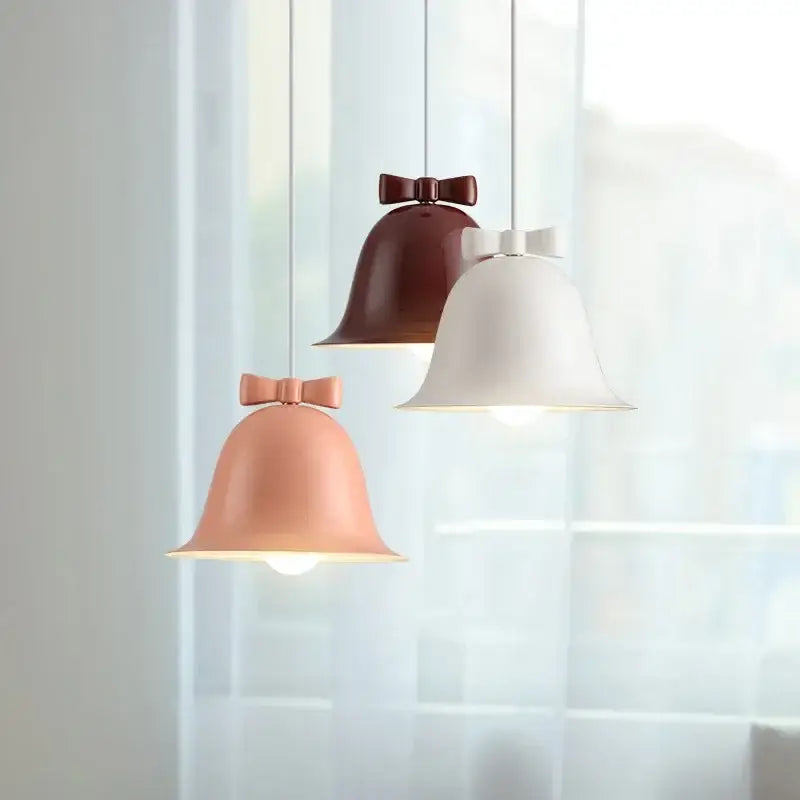 Modern ceramic bowknot bell led lighting fixture for dining room