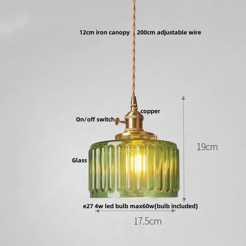 Modern chevron clear glass led pendant light kitchen brass hardware