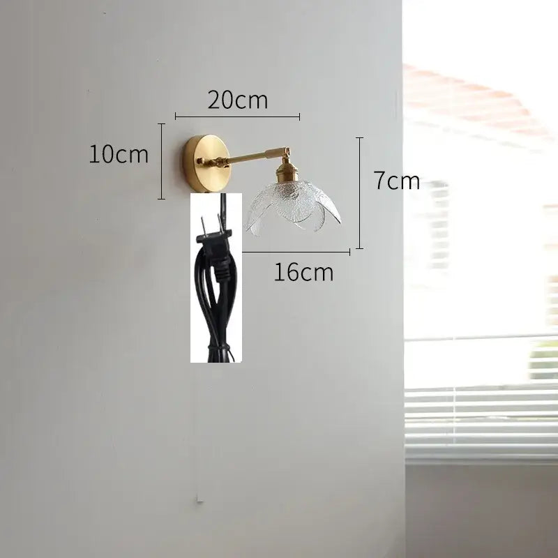 Modern chevron green glass led wall light bedroom pull chain switch