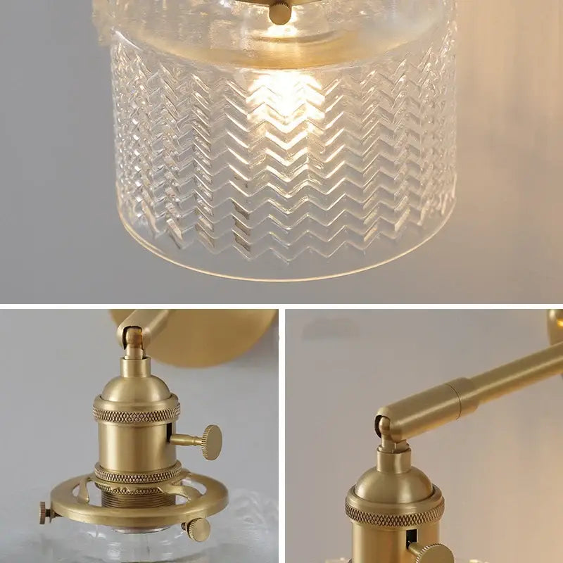 Modern chevron green glass led wall light bedroom pull chain switch
