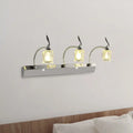 Modern chrome 3 bulb crystal vanity light bathroom wall lamp